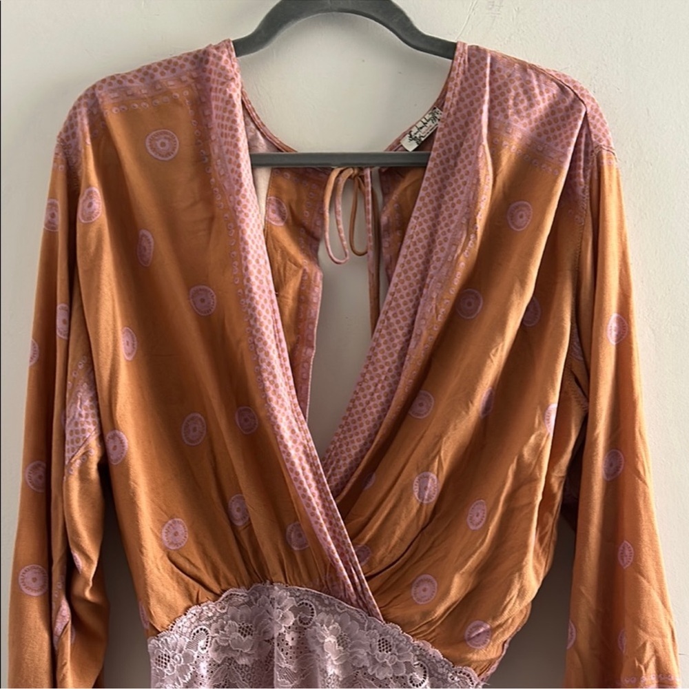 Free People Rust and Lavender Bodysuit - Picture 3 of 10